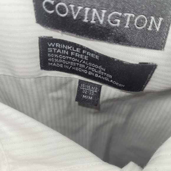 Covington white striped button down dress shirt - Picture 3 of 3
